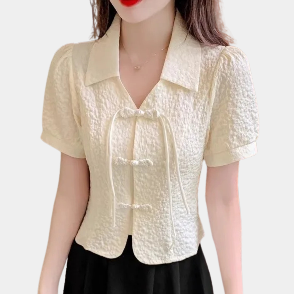 Women's classic beige summer t-shirt with short sleeves, ideal for casual wear & warm weather comfort.
