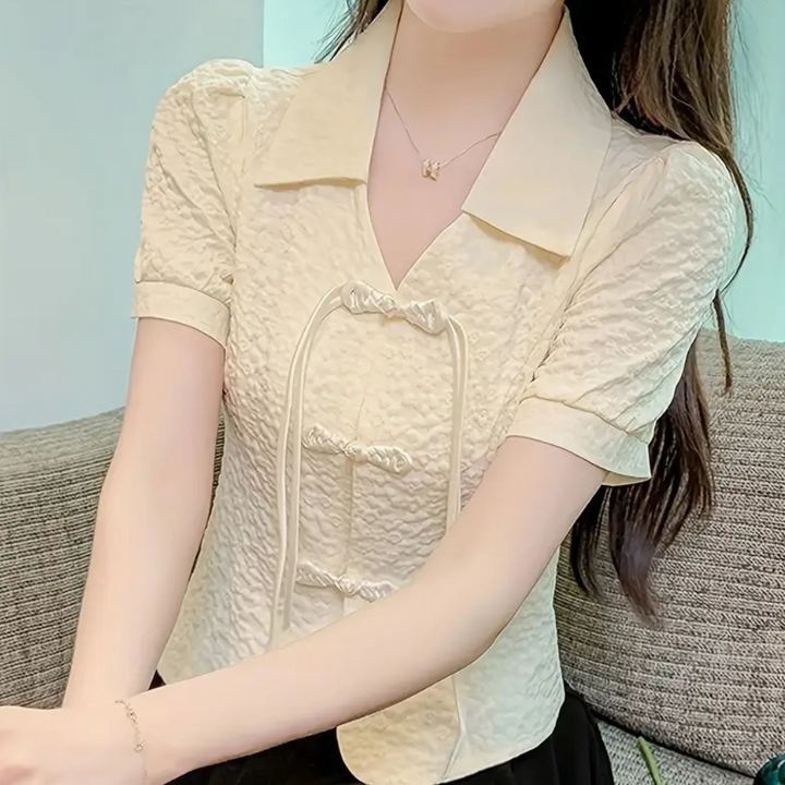 Beige classic women's t-shirt, a versatile summer top for effortless style & everyday casual outfits.