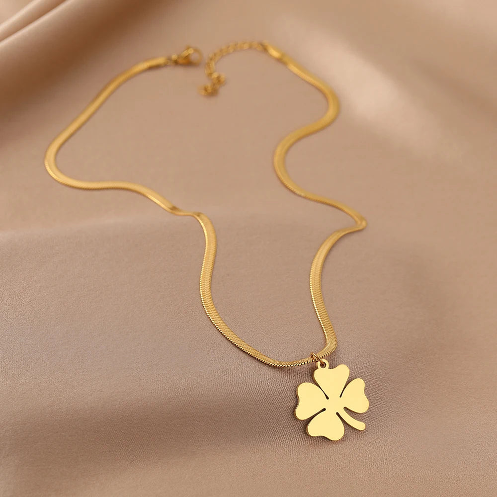 Delicate sterling silver clover pendant necklace for women, ideal elegant jewelry for everyday wear.
