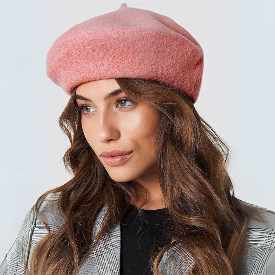 French inspired wool beret for women, offering warmth and style.