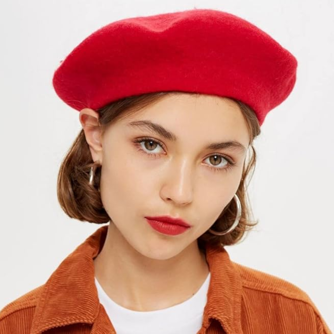 Elegant women's French wool beret, a charming and practical accessory.
