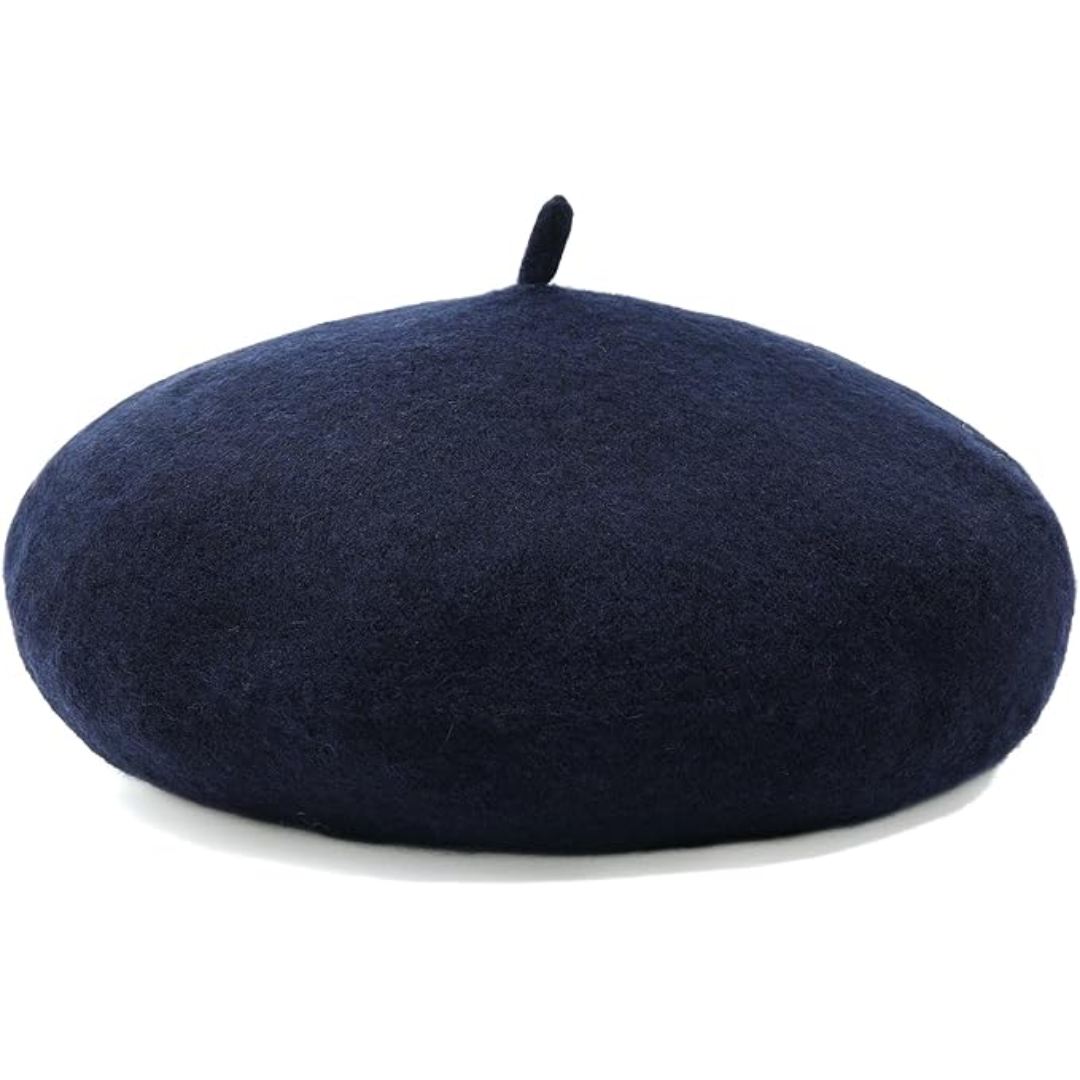 Fashionable women's classic wool beret, ideal for a refined winter style.