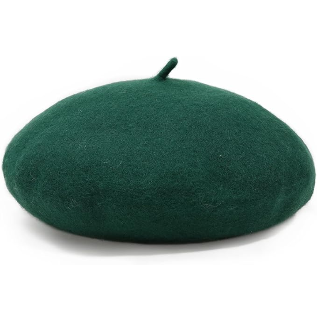Comfortable and warm women's wool beret, stylish winter headwear.