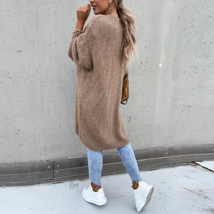 Long sleeve women's comfort cardigan, a classic knit for effortless elegance.