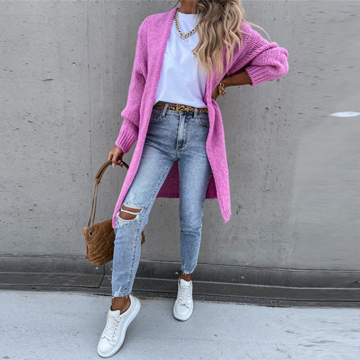 Cozy Camile knit cardigan for women, offering versatile comfort and casual elegance.