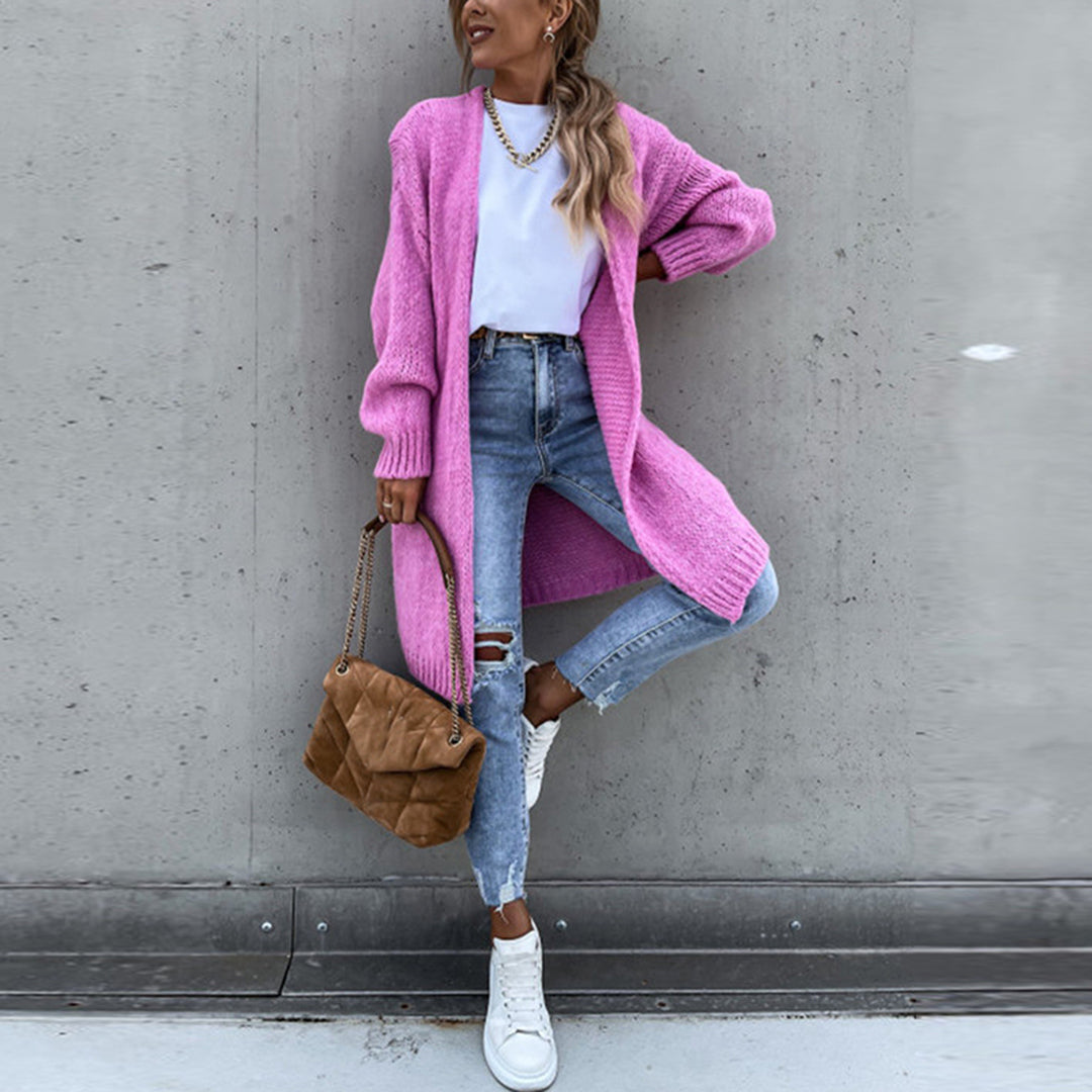 Elegant women's classic knit cardigan, a timeless piece for comfort wear & versatile fashion.