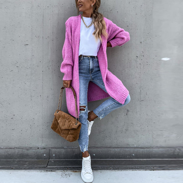 Elegant women's classic knit cardigan, a timeless piece for comfort wear & versatile fashion.