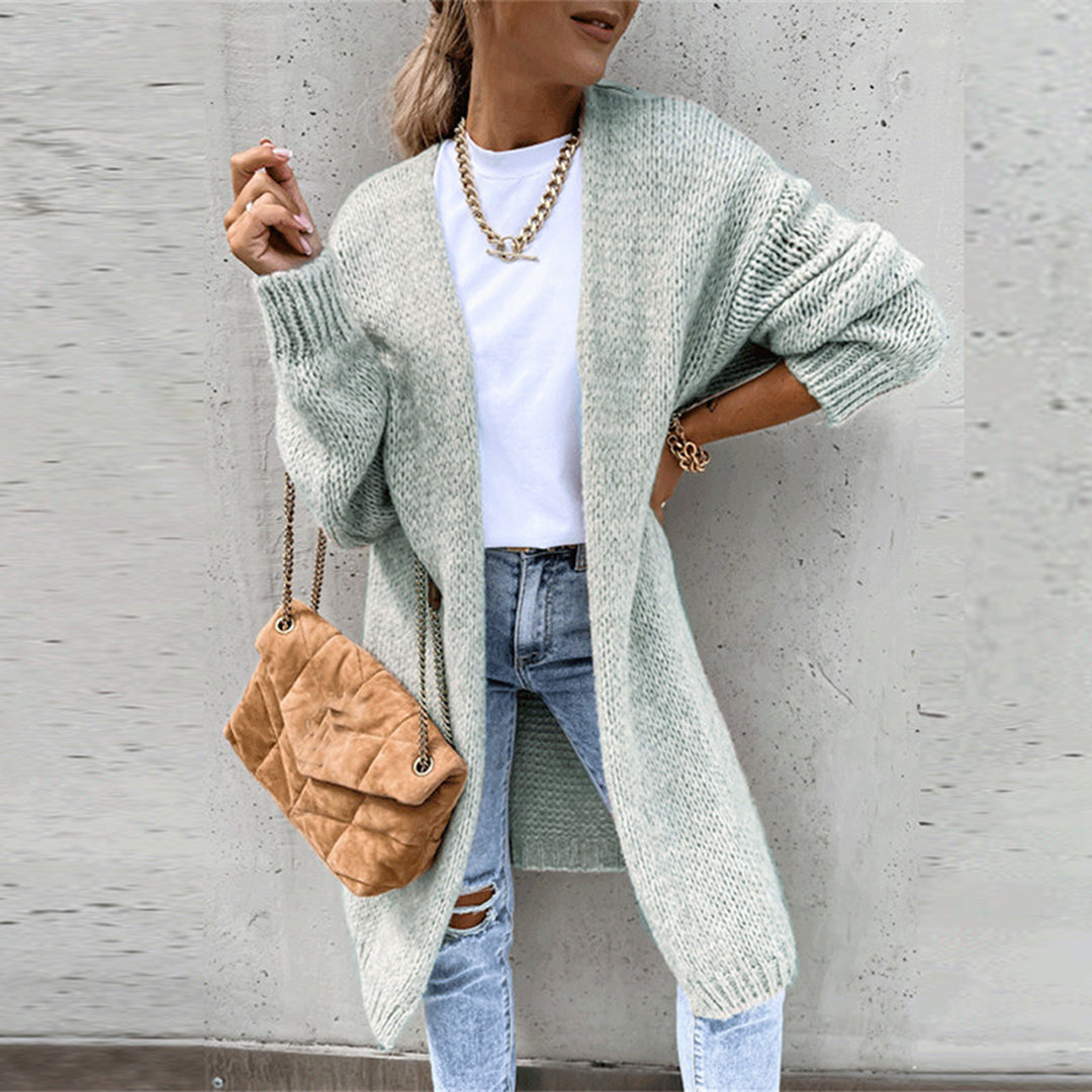Long sleeve knit women's cardigan, offering comfort wear & effortless style for any day.