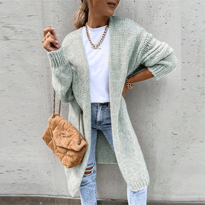 Long sleeve knit women's cardigan, offering comfort wear & effortless style for any day.
