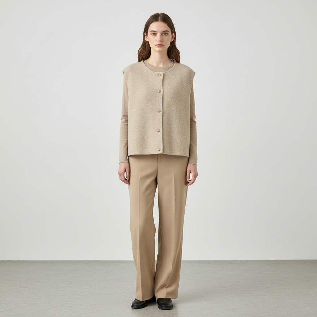 Comfortable women's knit vest made from merino wool blend, Lena, for sophisticated layering