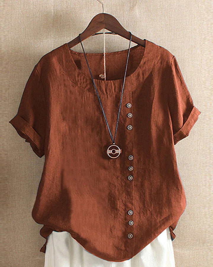 Plain women's classic short sleeve round neck t-shirt. Versatile for casual fashion and comfortable everyday wear.