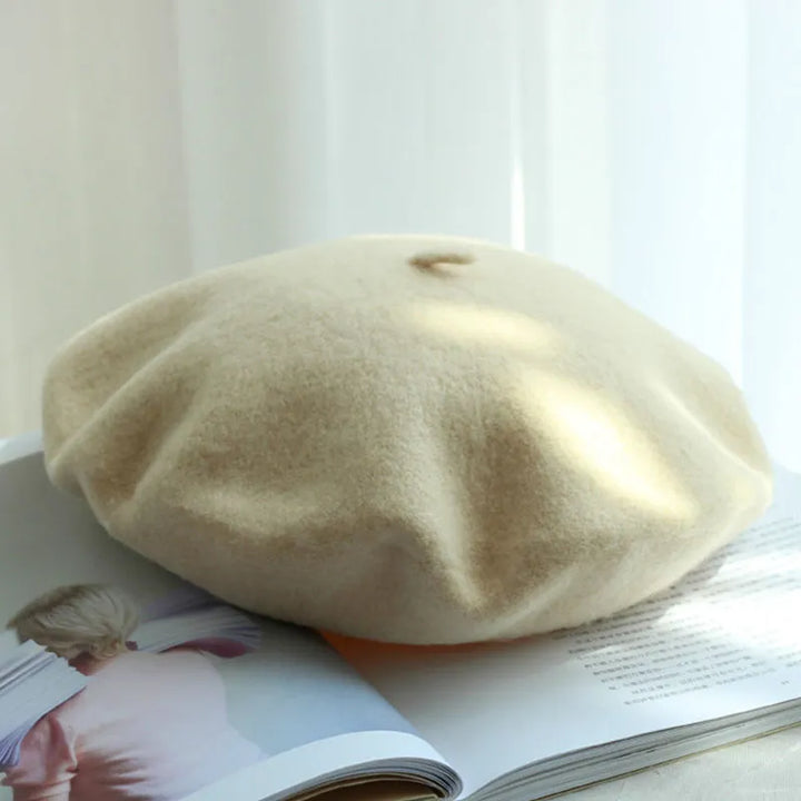 Women's classic red wool beret hat, a stylish winter accessory for everyday fashion.