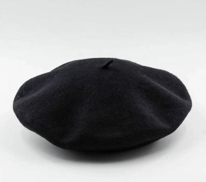 Cute women's yellow wool beret, a cheerful and stylish winter accessory.