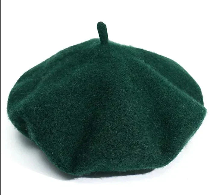 Warm brown wool beret hat for women, adding a touch of classic style to any look.