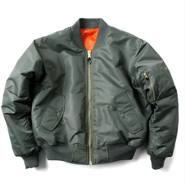 Women's Classic Rib-Knit Bomber Jacket, a stylish and versatile casual outerwear piece.