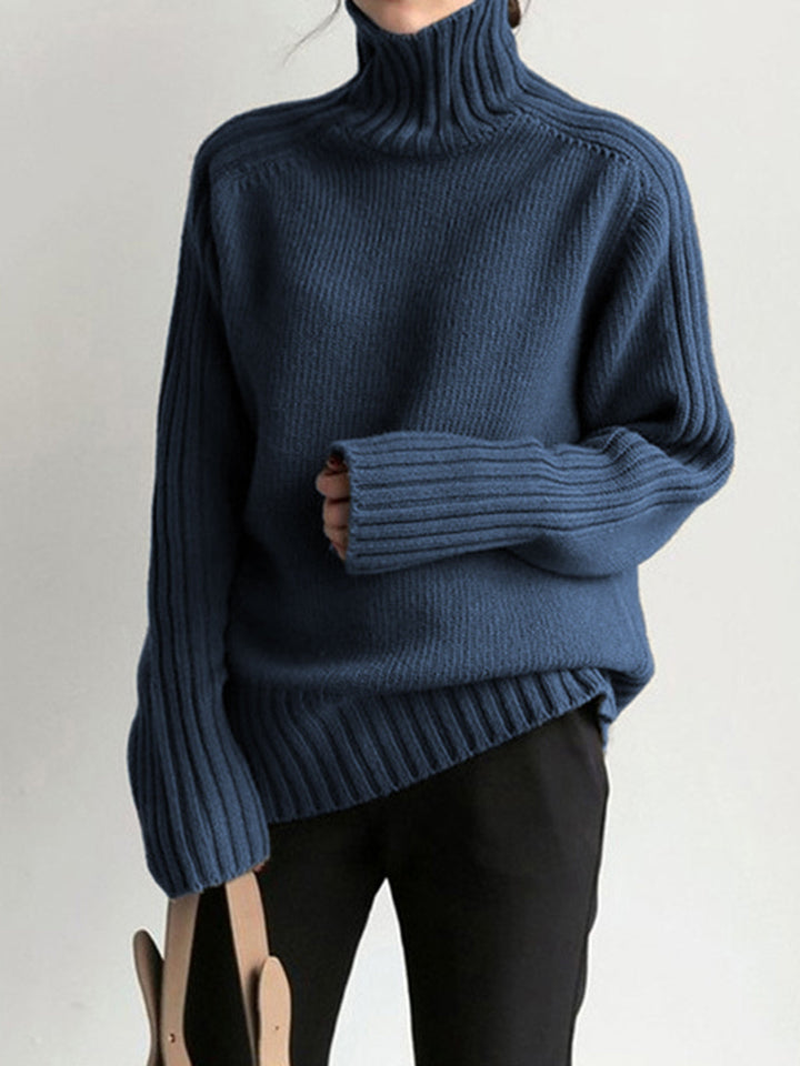 Women's classic roll neck sweater for everyday comfort, perfect for winter fashion. Cozy long sleeve knit top.