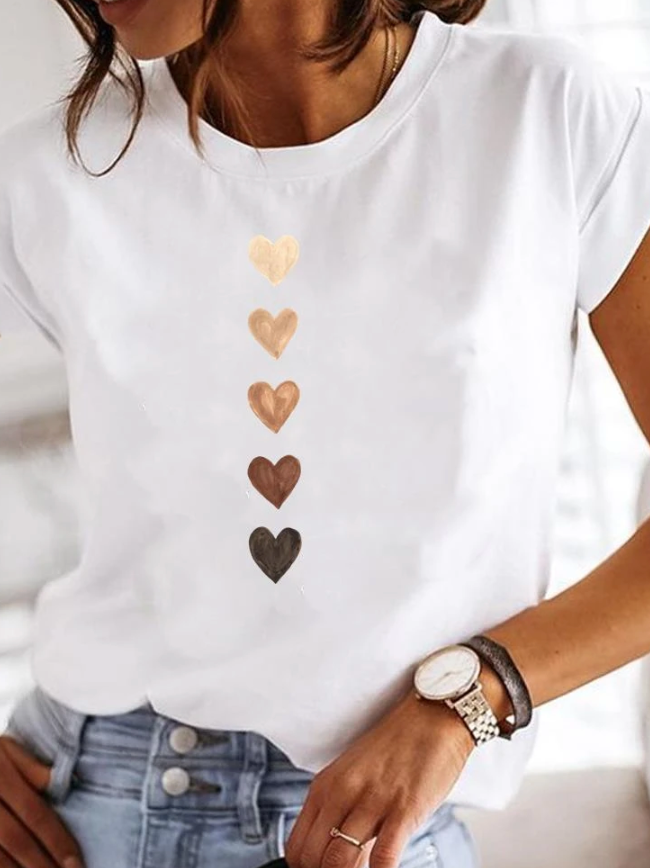 Women's Classic Short Sleeve Summer T-Shirt in a comfortable relaxed fit for everyday casual wear.