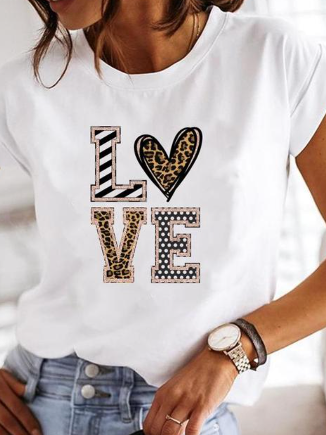 Versatile women's classic short sleeve summer tee, perfect for casual everyday wear. Comfortable relaxed fit.