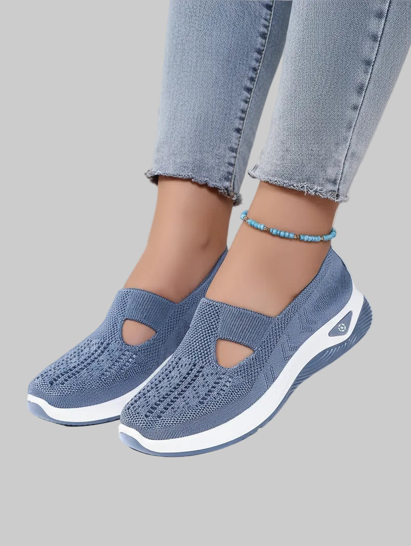 Step into comfort with CloudStride women's cushioned slip-on walking shoes for everyday use.