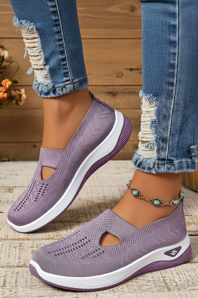 Slip-on cushioned CloudStride women's walking shoes for ultimate everyday comfort and support.
