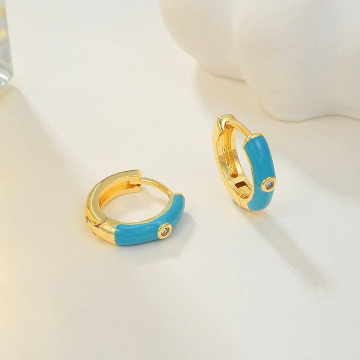 Women's colorful earcandy earrings, stylish gold-plated fashion jewelry, perfect for a fun statement.