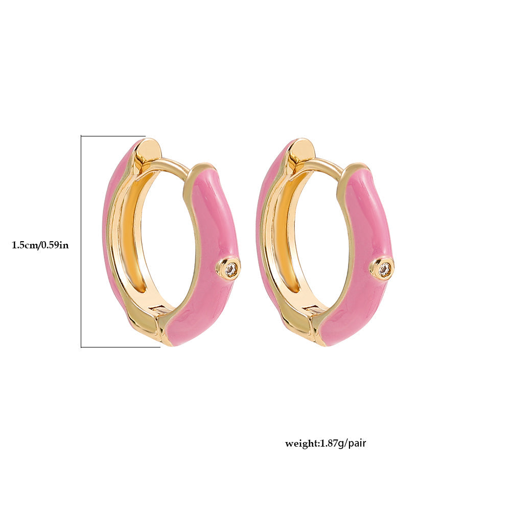 Eye-catching colorful earcandy earrings for women, stylish gold-plated jewelry, adds fun to any outfit.