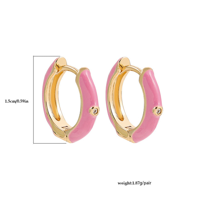 Eye-catching colorful earcandy earrings for women, stylish gold-plated jewelry, adds fun to any outfit.