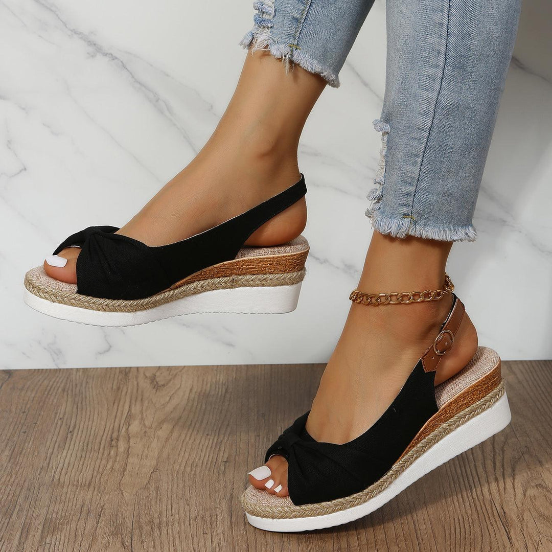Stylish ladies ComfiLift wedge sandals, perfect high heel alternative for all-day comfort.