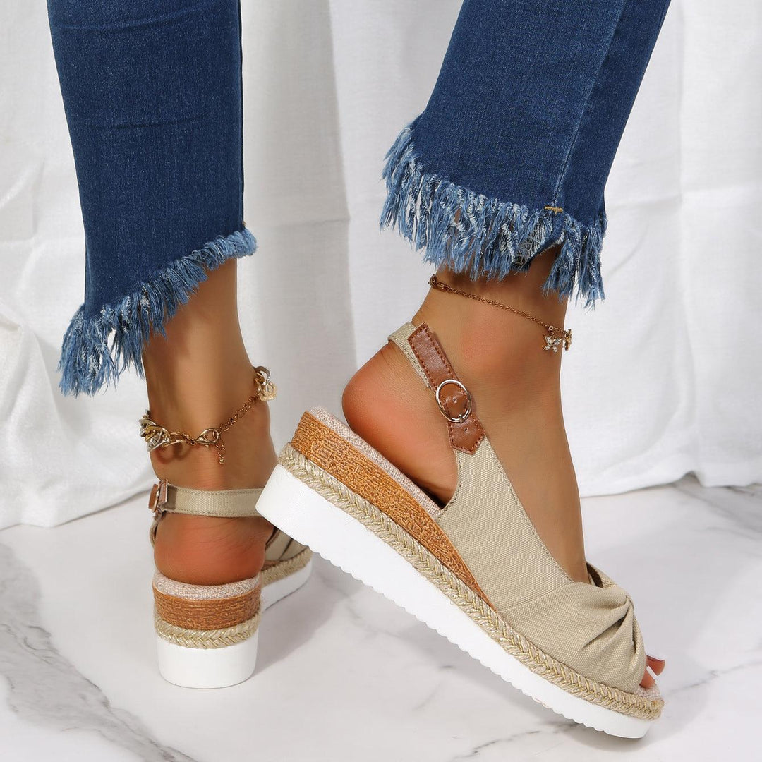 Fashionable ladies ComfiLift wedge sandals, stylish summer shoes for everyday wear.