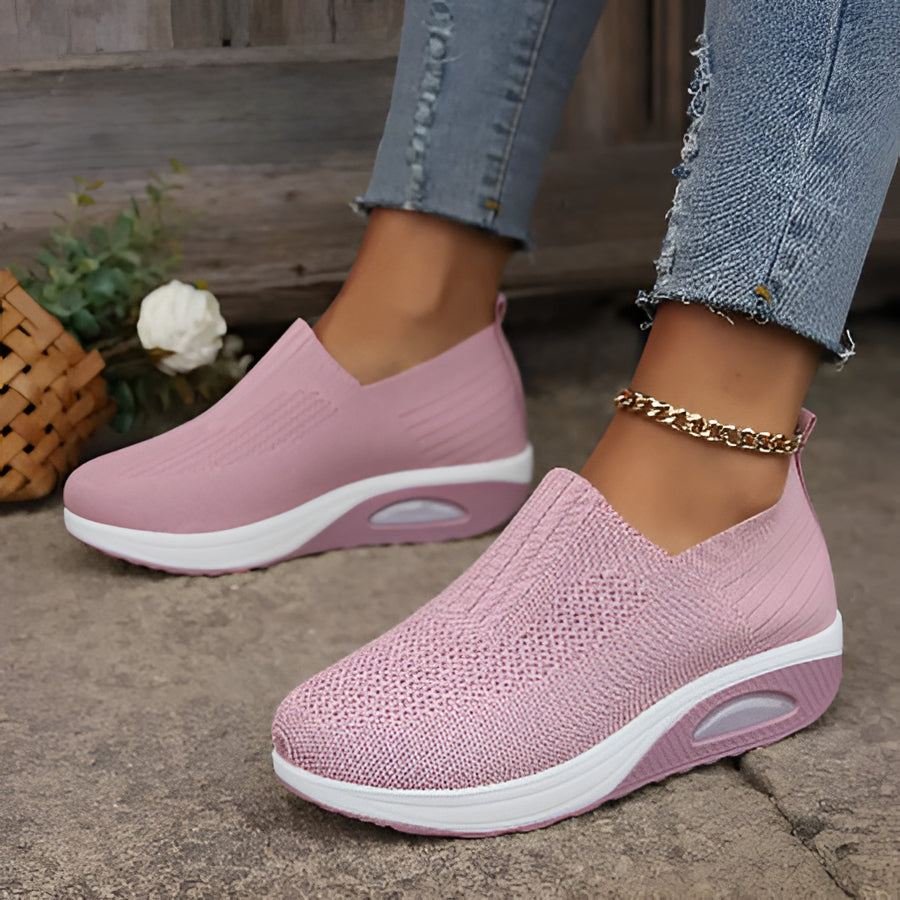 Women's lightweight orthopedic walking shoes with air-cushion comfort, non-slip sole, stylish for daily activities.