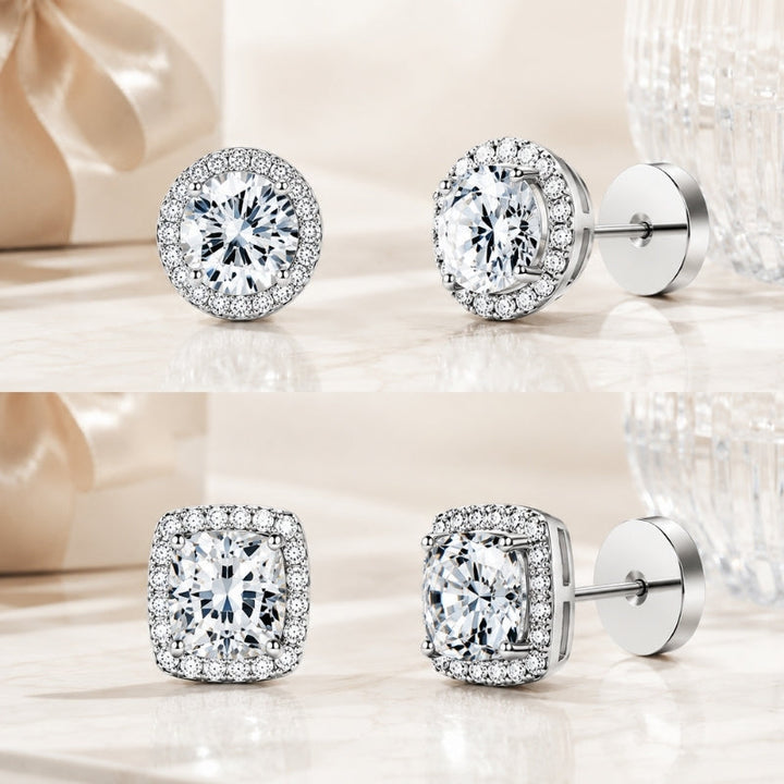 Sleep safe sterling silver flat back stud earrings set for women, comfortable for daily wear.