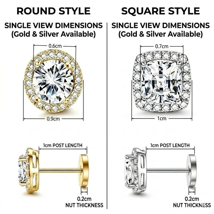 Halo stud earring set for women, sterling silver, flat back ensures comfort & sleep-safe wear.
