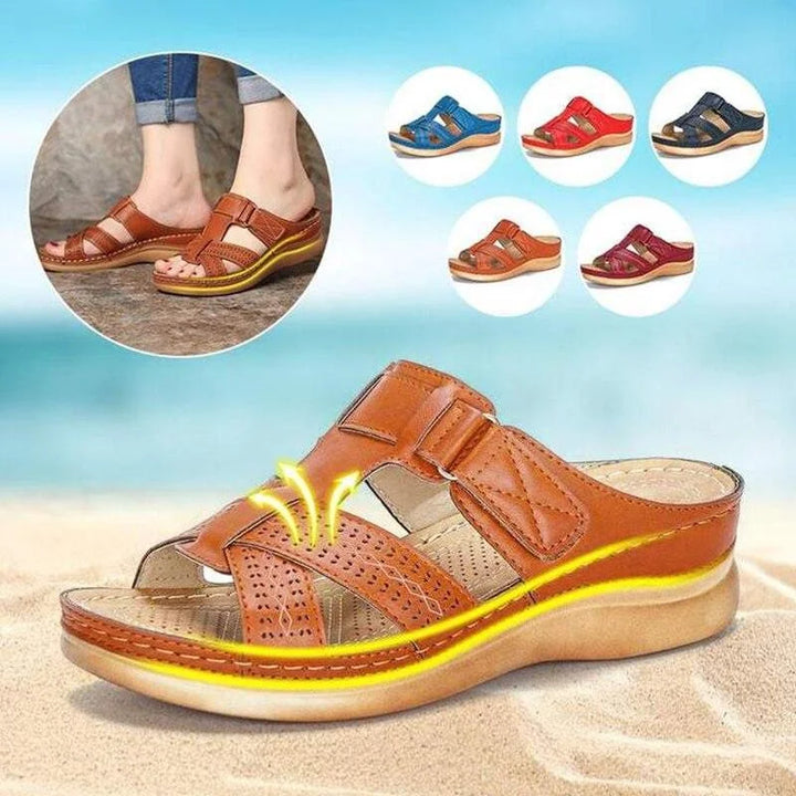 Lightweight women's orthopedic sandals, essential comfort footwear for pain relief & arch support.
