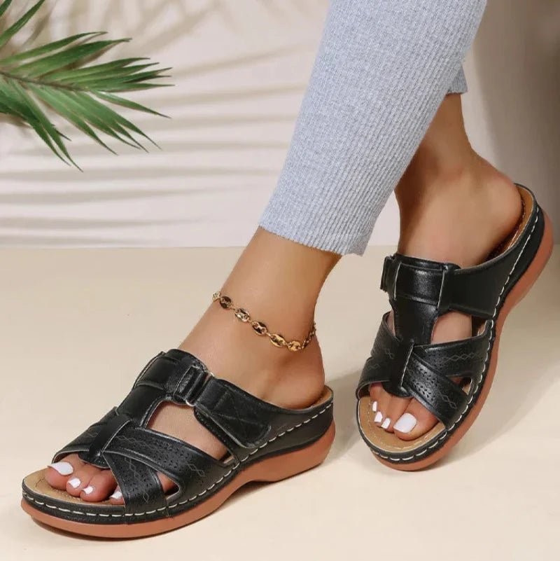 Adjustable women's orthopedic sandals, cushioned for superior comfort & foot support.