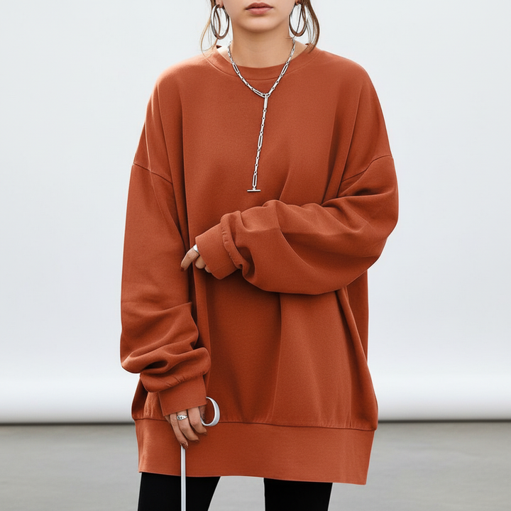 Elegant oversized knit sweater for women, versatile and comfortable autumn fashion pullover