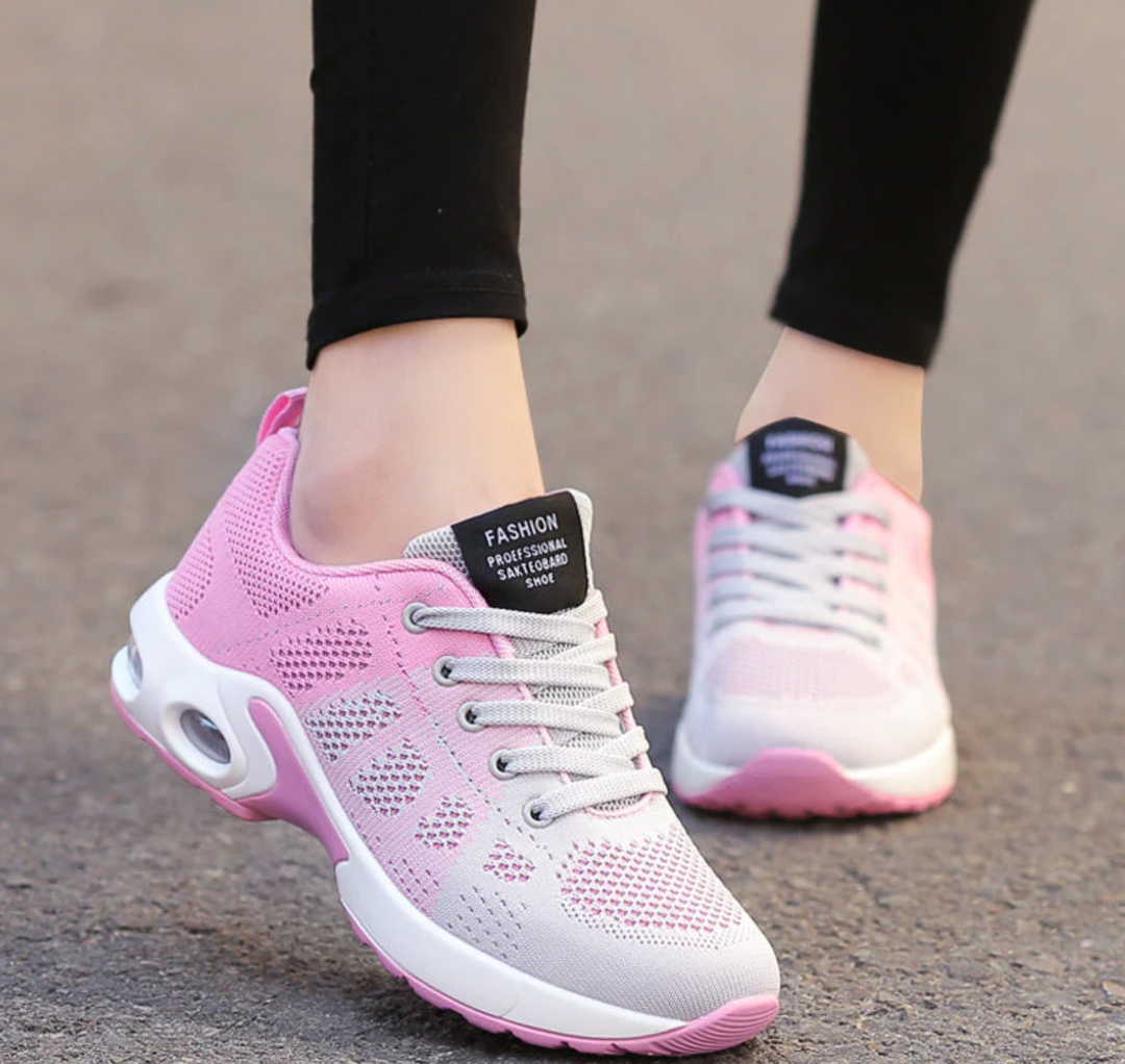 Comfortable women's walking shoes featuring air-cushioned support for all-day active wear.