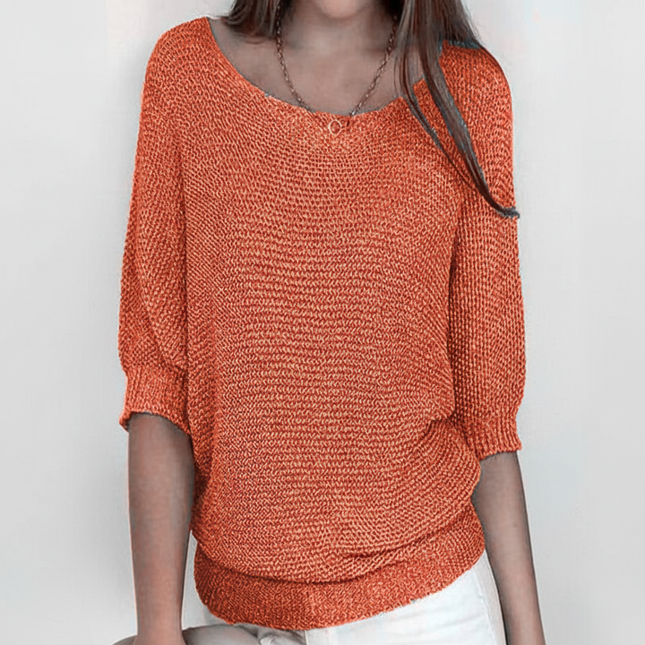 Gabriele women's knit sweater with batwing sleeves, a comfortable and fashionable winter top.