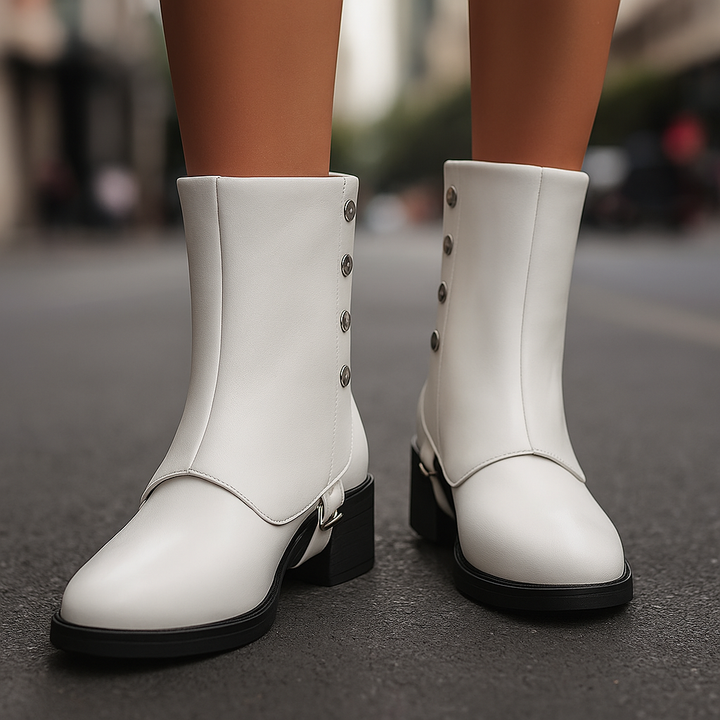 Versatile black ankle boots for women, ensuring all-day comfort with a stylish low heel. Winter ready.
