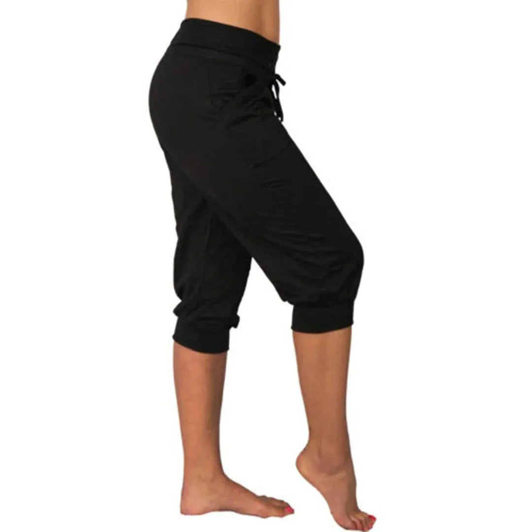 Relaxed fit women's comfortable capri pants, stylish for casual outfits or everyday lounge wear.
