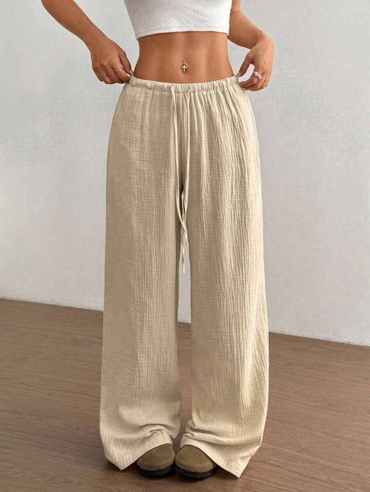 Versatile women's wide leg drawstring pants, comfortable for summer casual and stylish outfits.