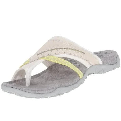 Ergonomic women's sandals with arch support, cross straps, offering orthopedic comfort for casual daily wear.