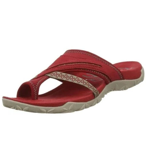 Stylish women's casual cross strap sandals with excellent arch support, perfect for summer walking.