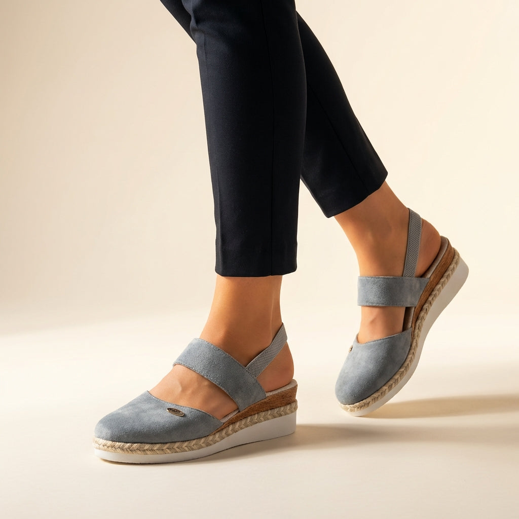 Espadrille platform sandals for women, featuring a comfortable fit & stylish woven sole. Perfect summer shoes.