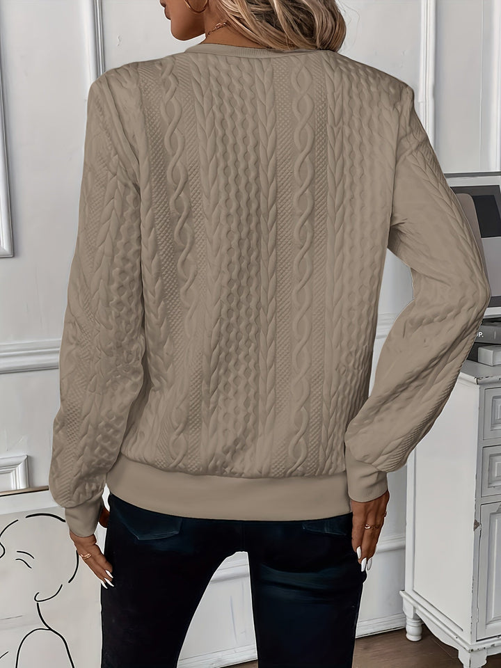 Ella women's full-zip comfortable sweater, soft knit for versatile casual wear.