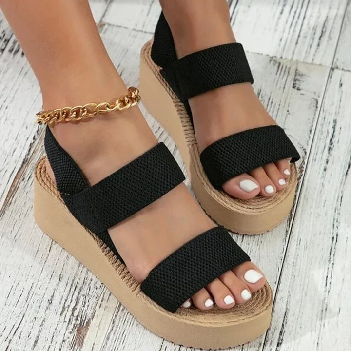 Women's comfortable summer sandals, flat & elegant for casual footwear or beach wear.