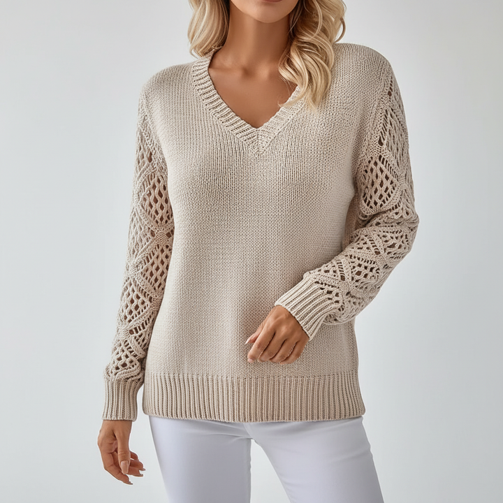 Warm knit sweater for women, Andrea style, perfect for autumn collection and casual wear.