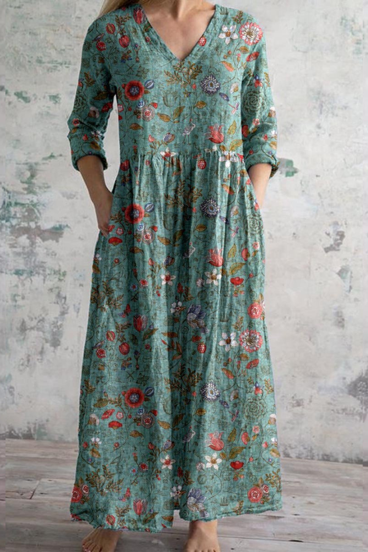Women's comfortable lightweight flowing maxi dress for spring and summer daily wear.