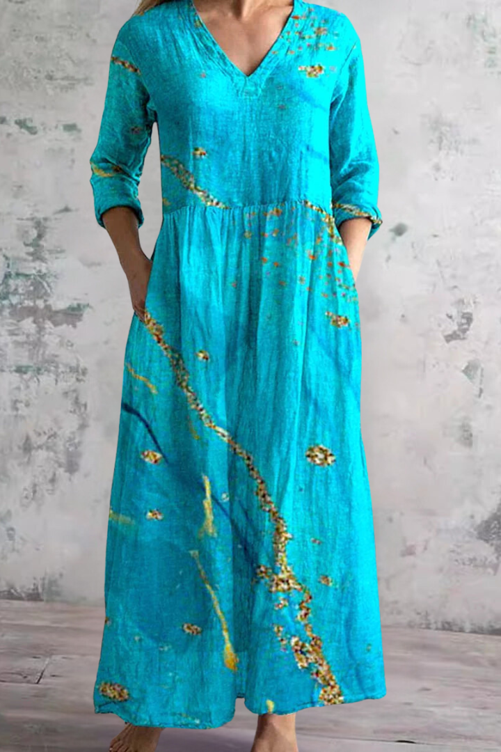 Lightweight, relaxed fit women's maxi dress. Comfortable and flowing, perfect for spring/summer occasions.