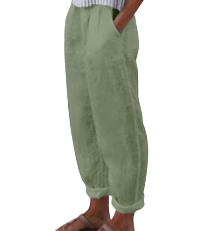 Stylish women's linen pants, designed for ultimate comfort & a relaxed, elegant fit.