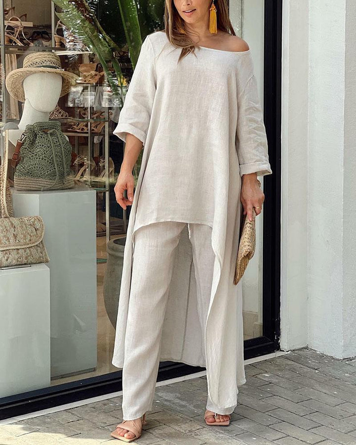 Kaki women's ultimate comfort luxe leisure set. A versatile, breathable two-piece loungewear for stylish relaxation.